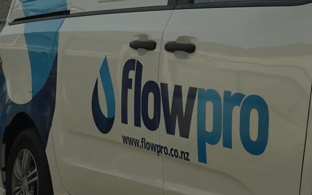 White van with flowpro logo.